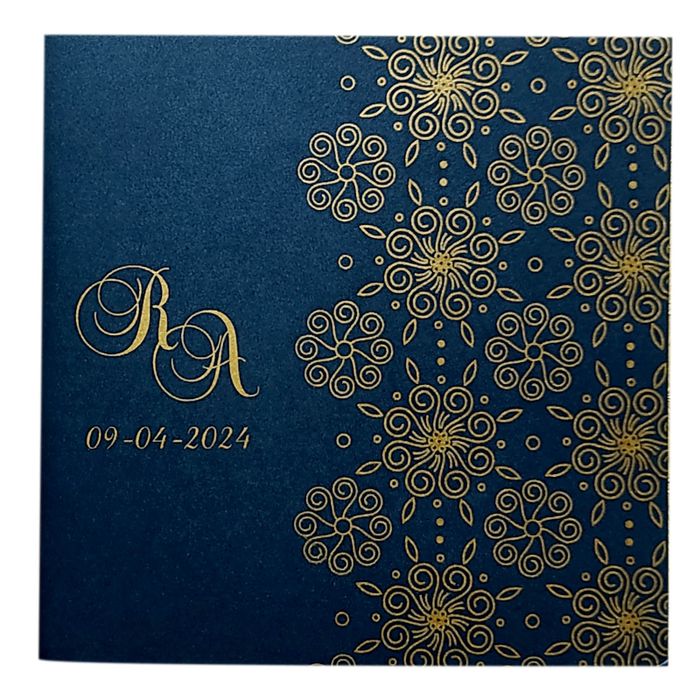 Dark Blue Gold Design Invitation-King of Cards