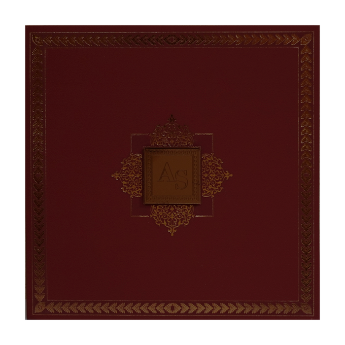 Maroon Copper Foil Wedding Card-King of Cards
