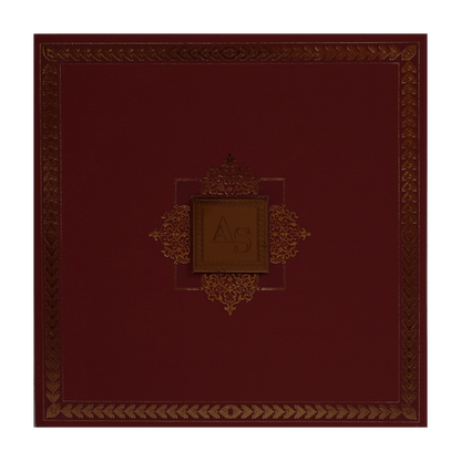 Maroon Copper Foil Wedding Card-King of Cards