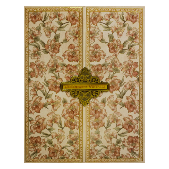 Coral Floral Wedding Card-King of Cards