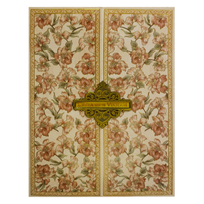 Coral Floral Wedding Card-King of Cards