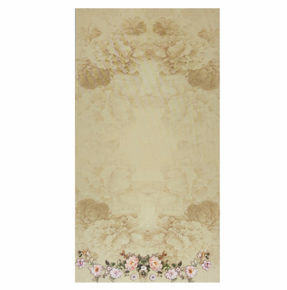 Light Gold Single Sheet Floral Wedding Card With Yellow Paper Cover-KNS9008GF