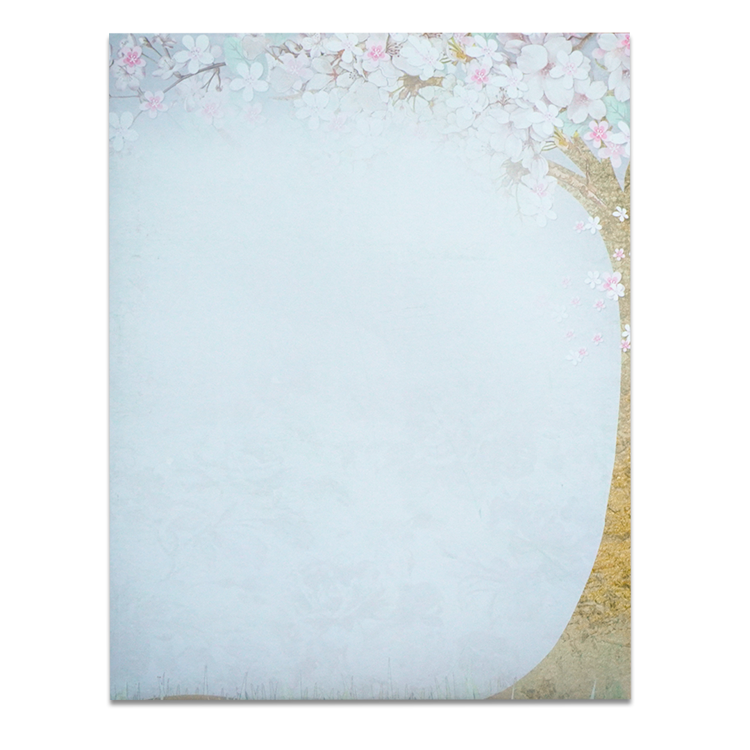 Grey Cherry Blossom Wedding Card-KNKJ1148