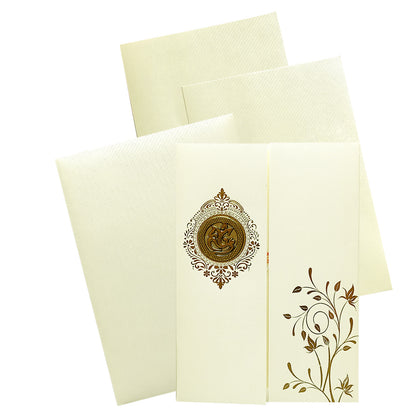 White Ganesha Door Invitation Card-King of Cards