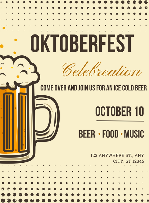 Beige Beer Oktoberfest Invitation-AAOKT001
