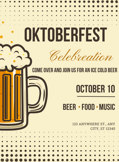 Beige Beer Oktoberfest Invitation-AAOKT001
