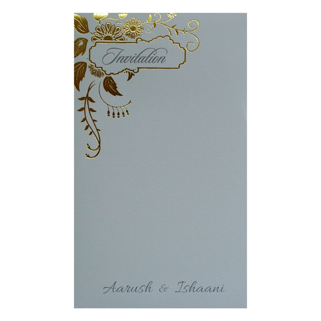 Grey Floral Single Sheet Card-KRCS7181