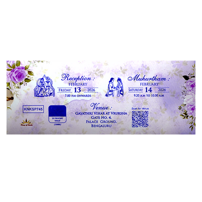 Lavender Floral Bride Groom Slide Invitation Card-King of Cards