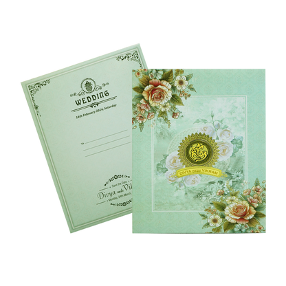 Pastel Green Floral Wedding Card-King of Cards