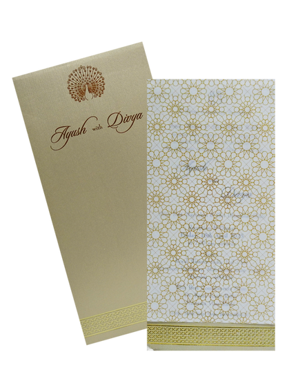 Beige Single Tracing Invitation Card-King of Cards
