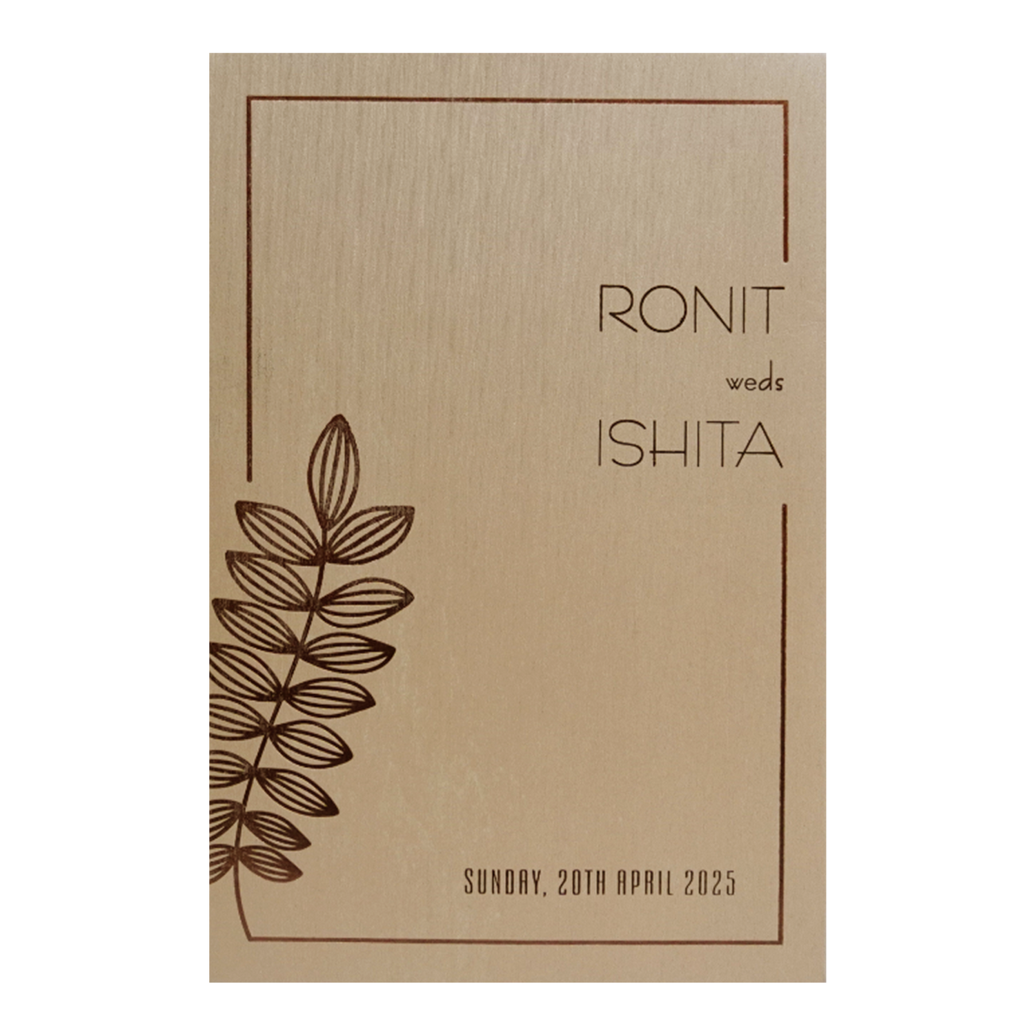 Peach Single Sheet Invitation Card-KRCS7212