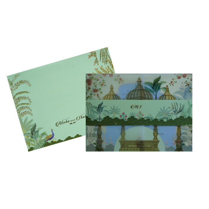 Olive Green Tracing Sheet Marriage Card-King of Cards