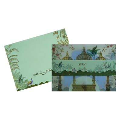 Olive Green Tracing Sheet Marriage Card-King of Cards