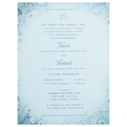 Soft Green Single Sheet Invitation-KRCS7490