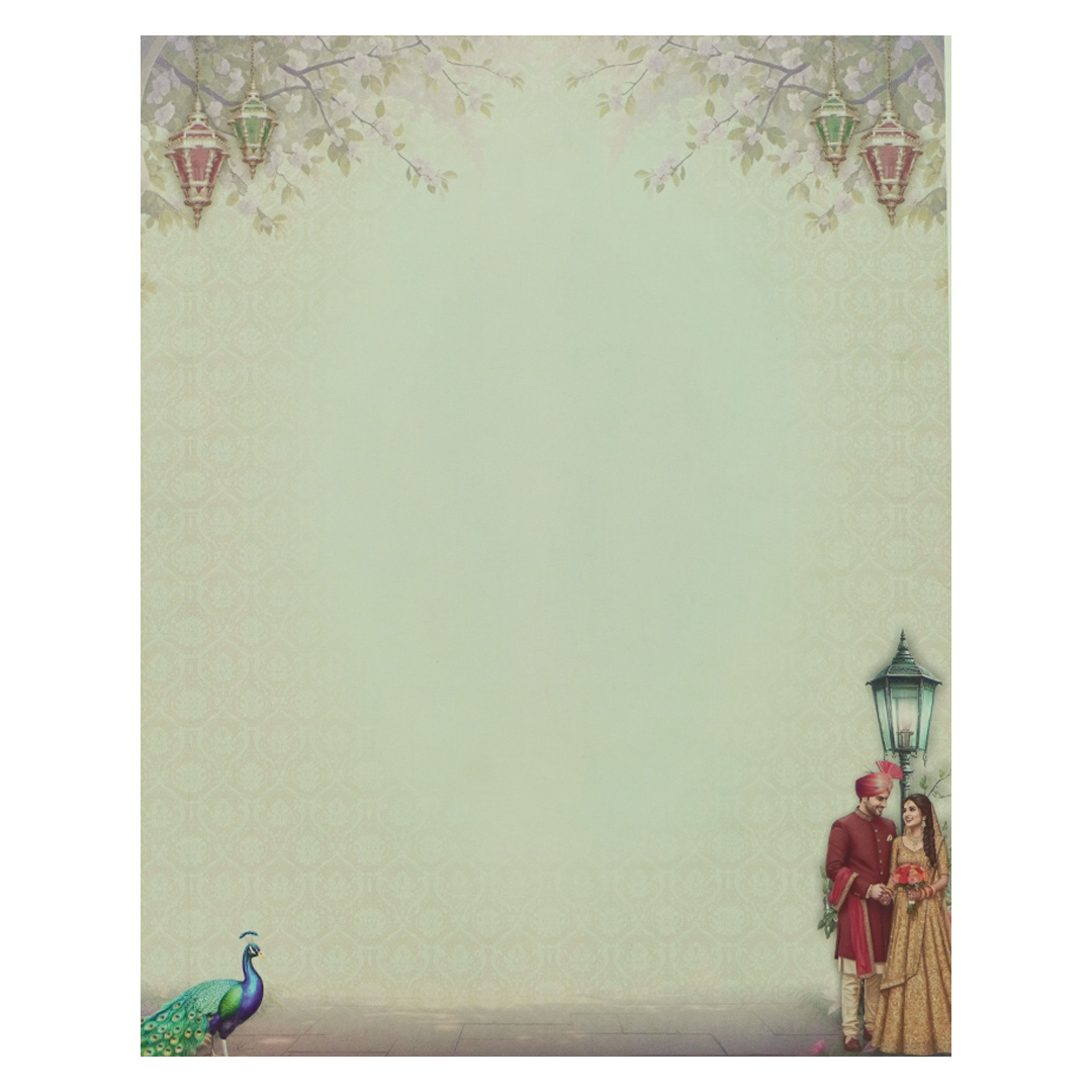 Royal Rose Arch Couple Wedding Card-KNKJ1157