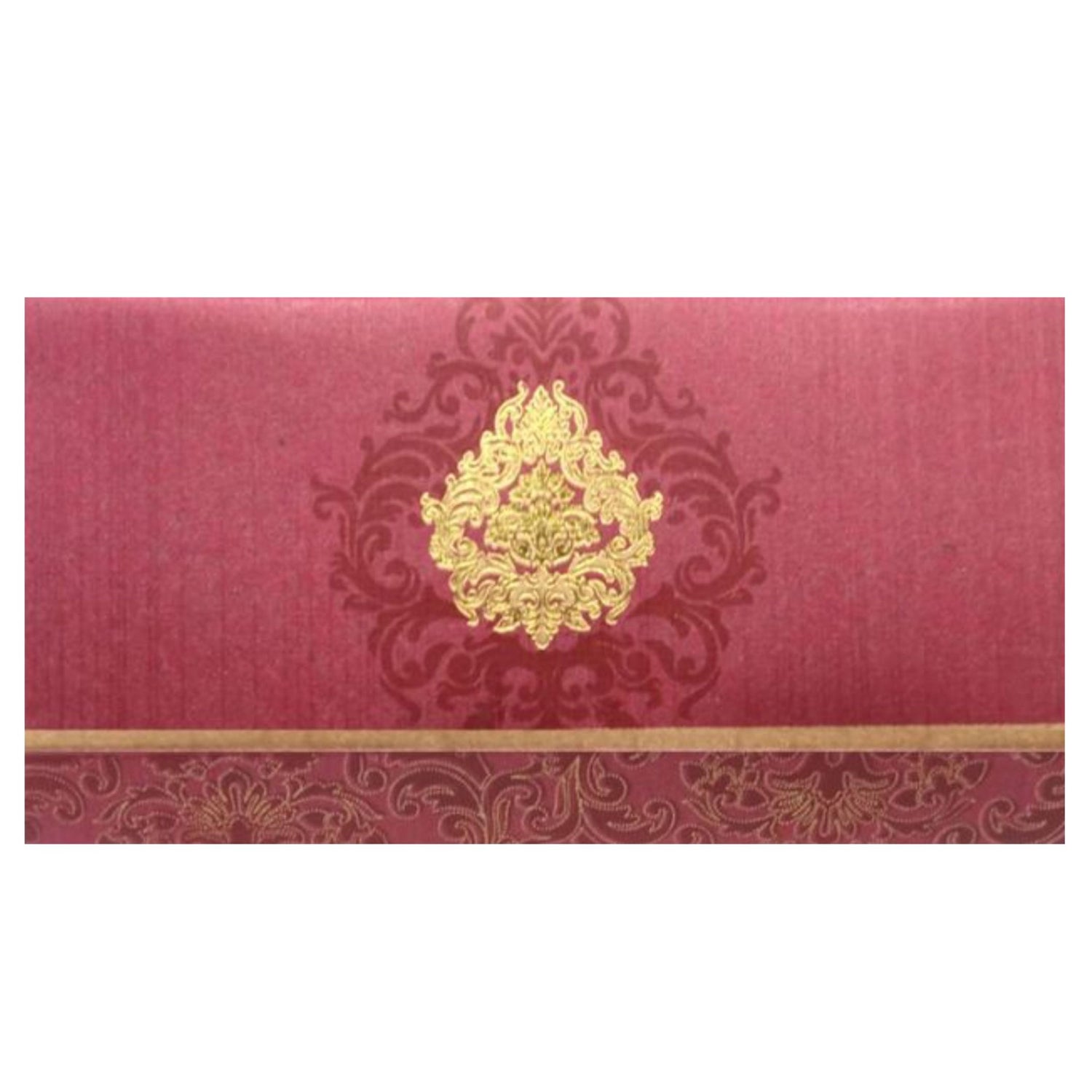 Magnificent Gold Foiling Design With Brown Shading Personal Wedding Card - KNHM813C-King of Cards
