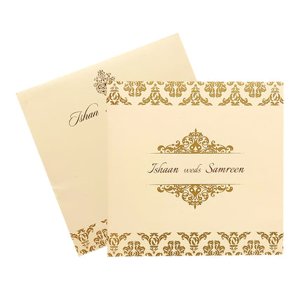Peach Gold Design Invitation Card-King of Cards