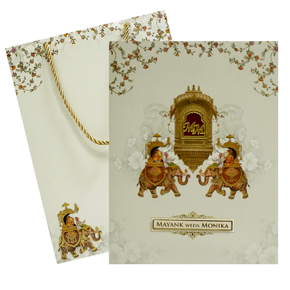 Beige Royal Wedding Box Invitation-KAC05940