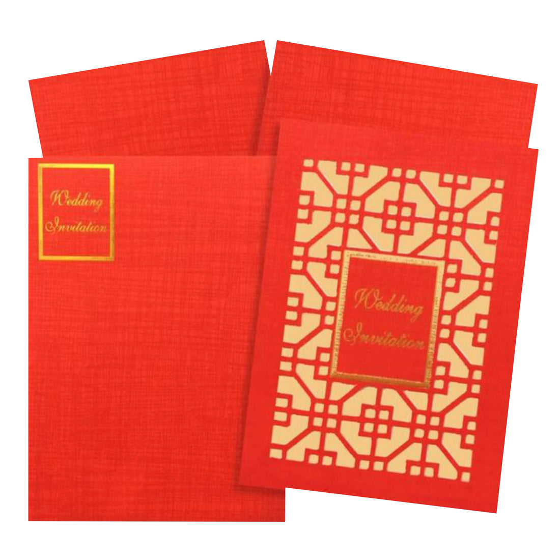 This wedding card is a designer card with a perfect metallic wrap up. Wedding Invitation with gold foiling is imprinted at the centre. This card has cream shading with laser cut design all around it. This card has a long foldable insert with a cover. This insert can be made into two inserts if needed. Minimum quantity per order is 100. Make your wedding awesome with this card. Get in touch with us to put in the order for the card. Tap the WATCH VIDEO icon to see the video of the card.