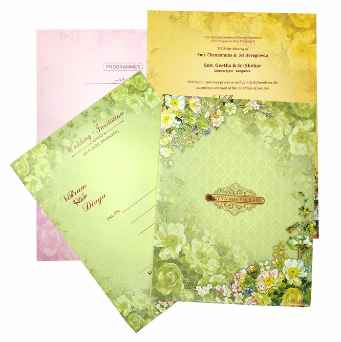 Set the stage for your dream wedding with our premium wedding invitations, featuring intricate patterns and refined finishes. ~