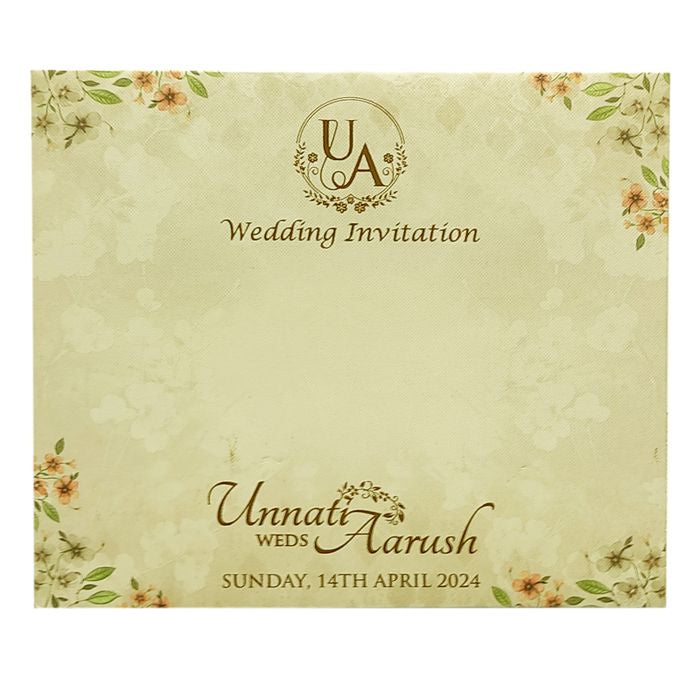 Pale Pinkish Brown Floral invitation-King of Cards