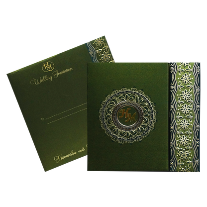 Elegant Green Wedding Card-King of Cards