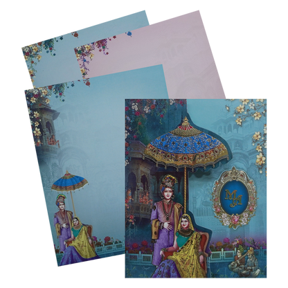 Light Blue Bride Groom Invitation Card-King of Cards