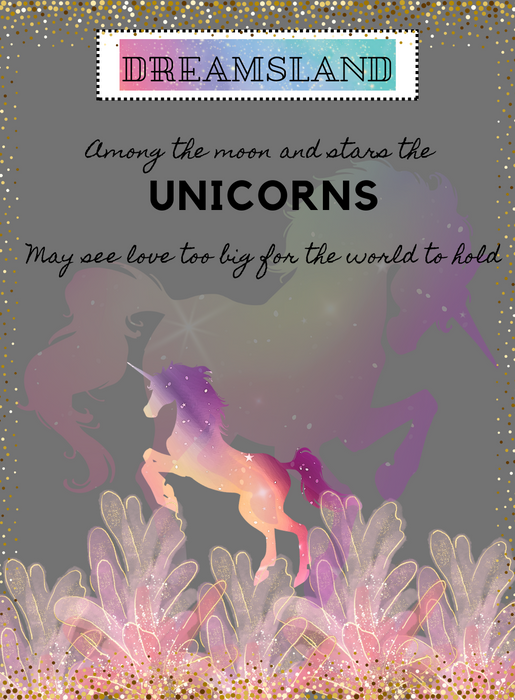 Dream White Unicorns Invitation-AAUNI012