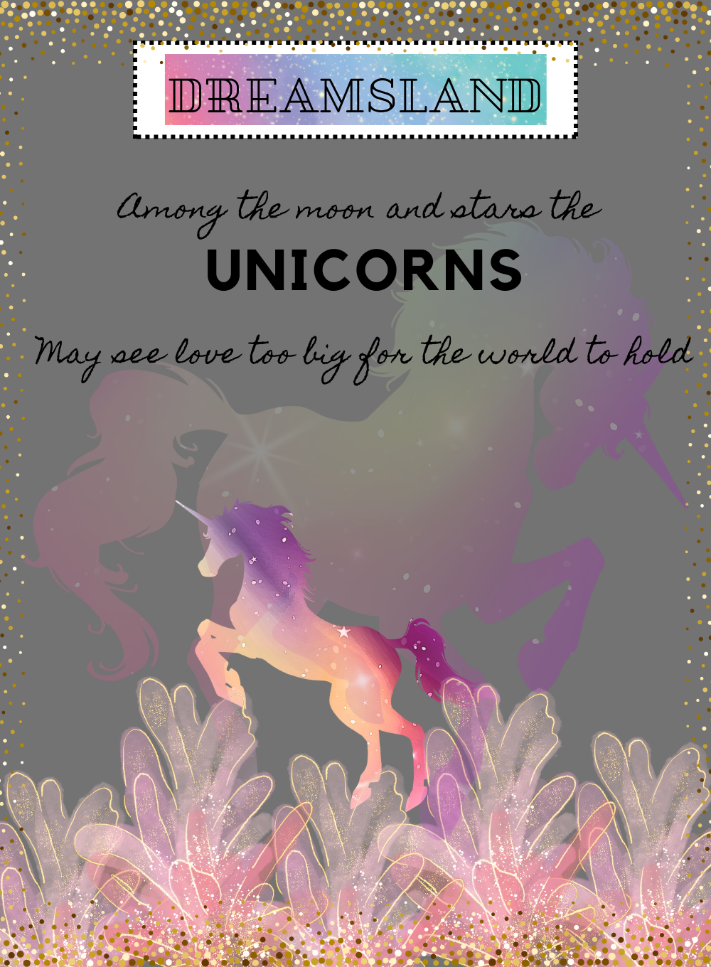 Dream White Unicorns Invitation-AAUNI012