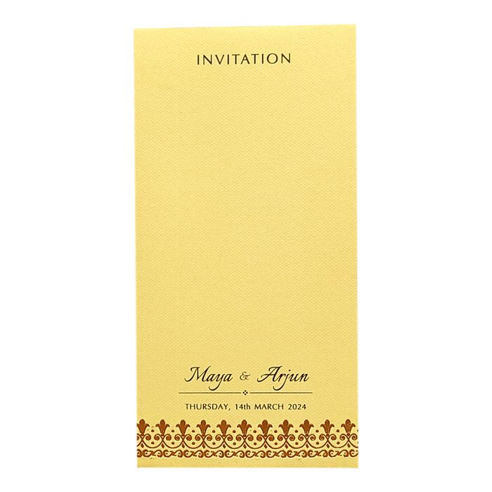 Cream Floral Single Invitation Card-King of Cards