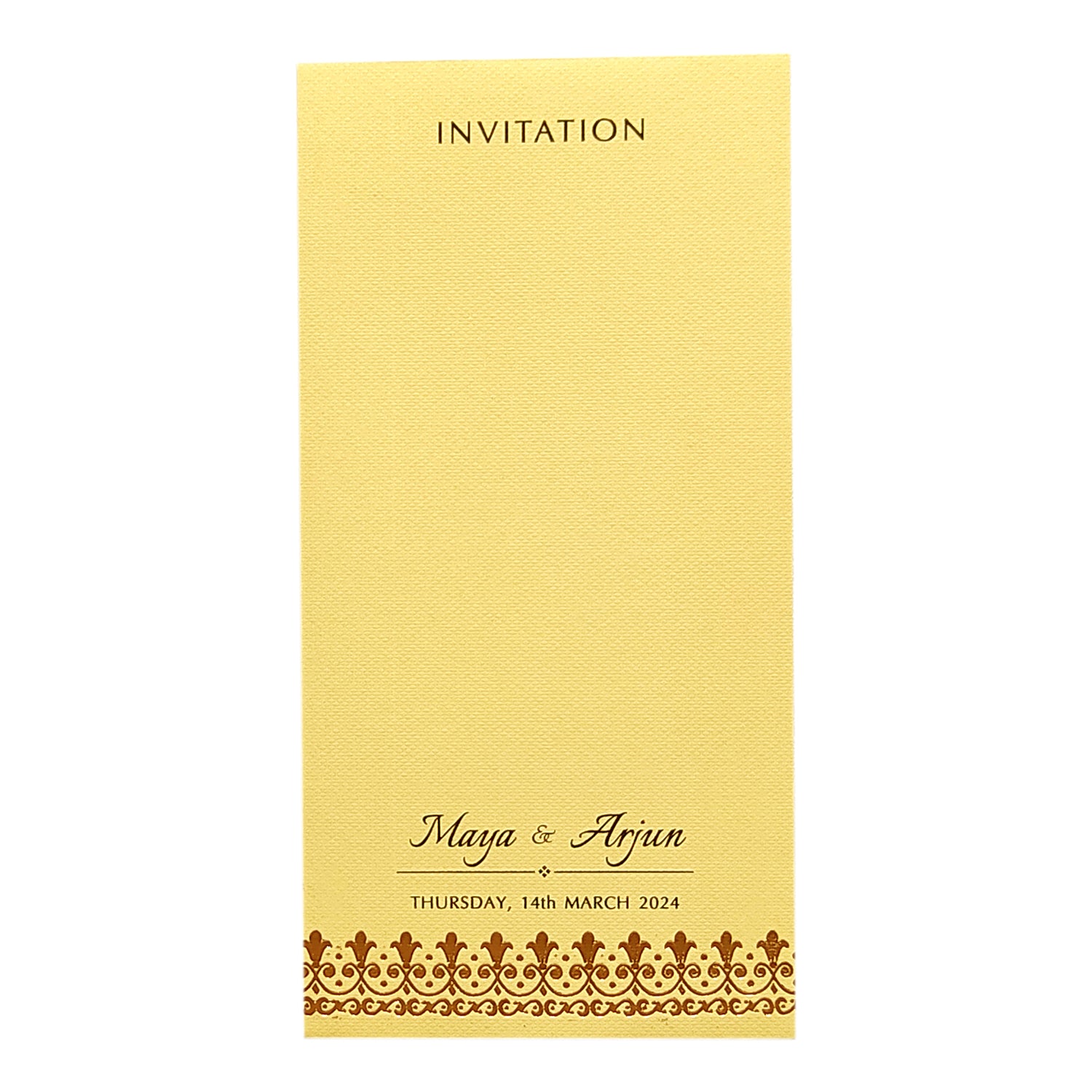 Cream Floral Single Invitation Card-King of Cards