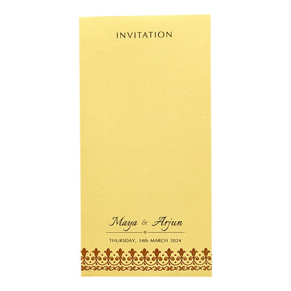 Cream Floral Single Invitation Card-King of Cards