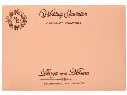 Peach Stiff Board Padded Invitation-KNPR3501P-King of Cards