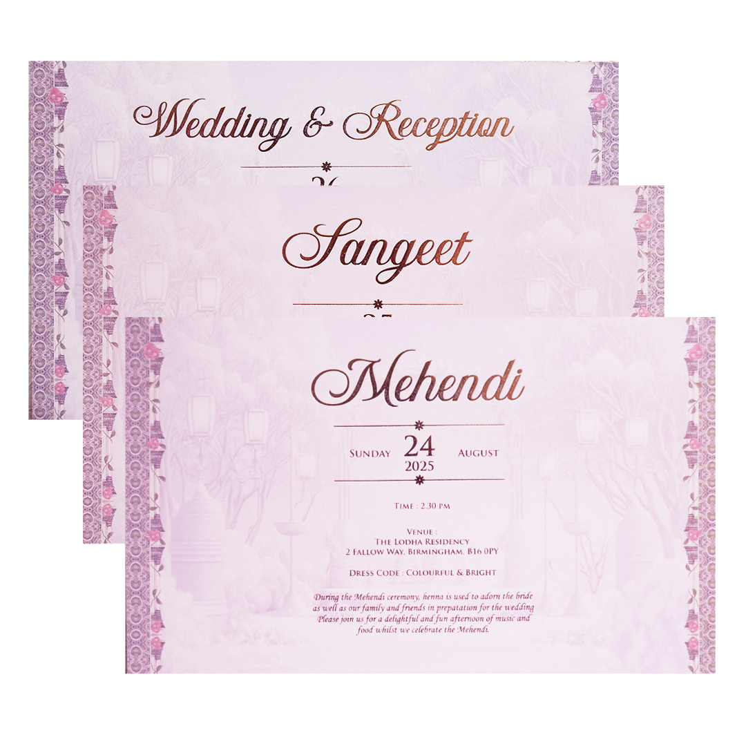 Pink Pop-up Padded Wedding Card Design-King of Cards