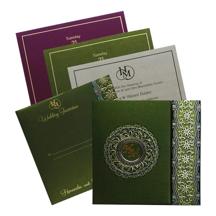 Elegant Green Wedding Card-King of Cards