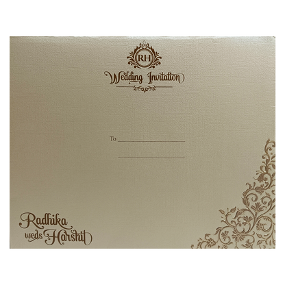 Metallic Light Brown Wedding Card-King of Cards