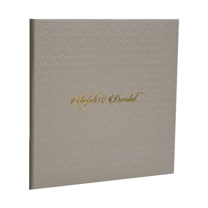 Light Brown Embossed Padded Invitation Card-King of Cards