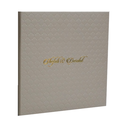 Light Brown Embossed Padded Invitation Card-King of Cards