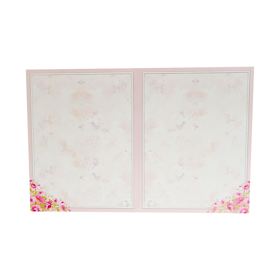 Classic Pink Floral Wedding Card-KNKJ1149