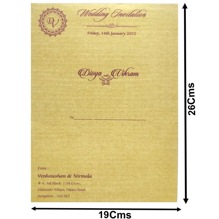 Blue Padding Floral Wedding Card In Gold Foiling Print-KNPC9519B-King of Cards