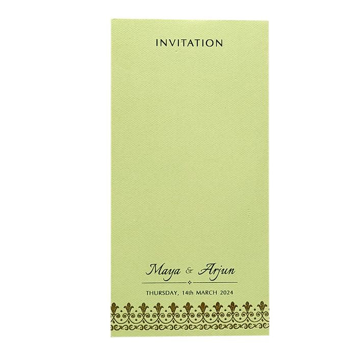 Pastel Green Floral Single Invitation Card-King of Cards