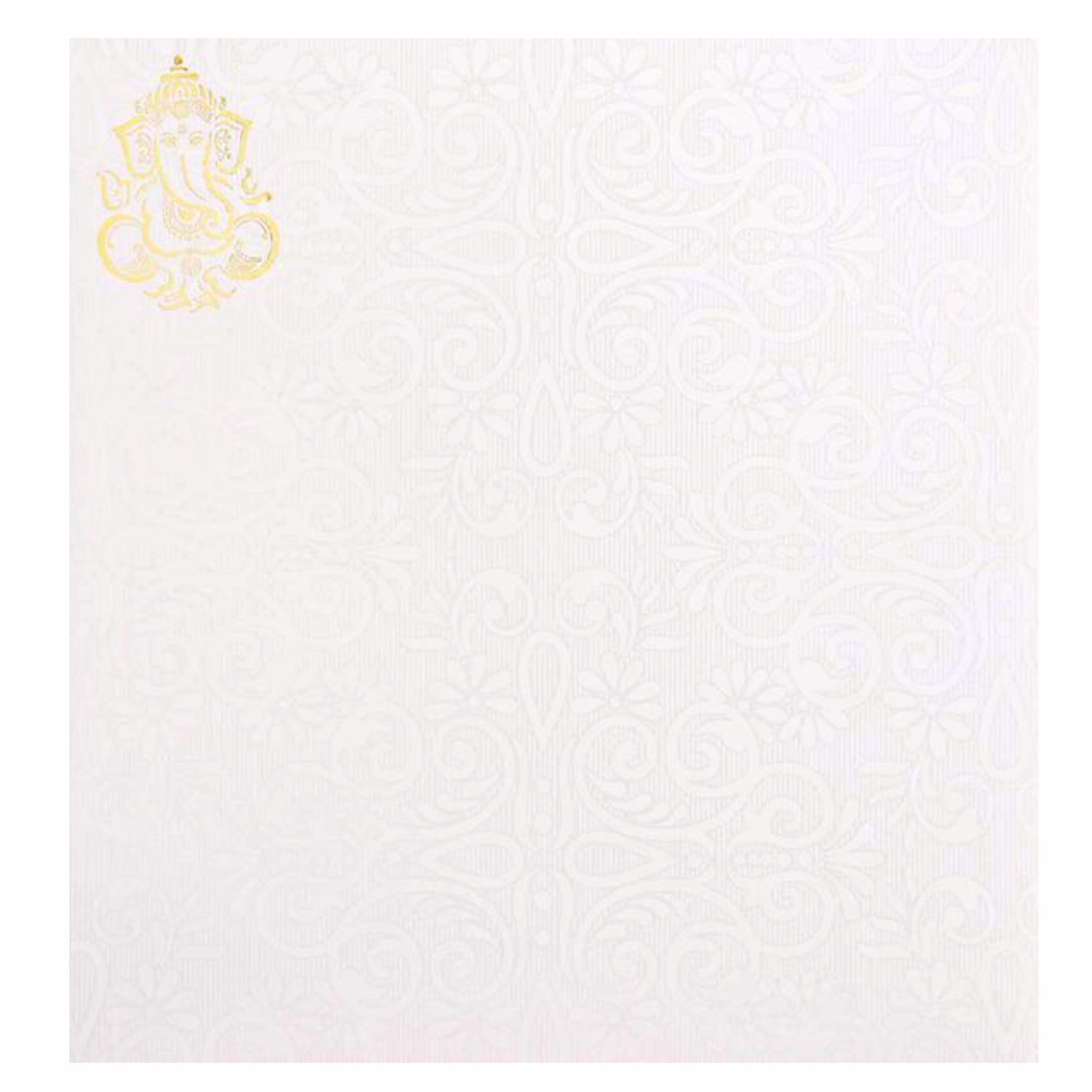 Enchanting White Colour With Ganesha Wedding Card - KNK30581