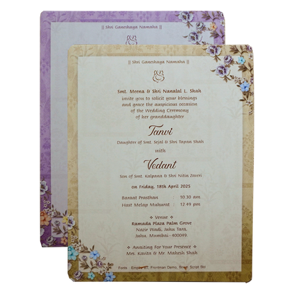 Blue Floral Box Invitation Card-King of Cards
