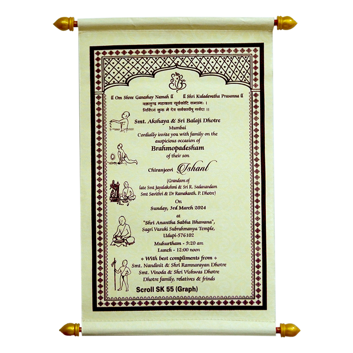Dull White Satin Scroll Card-King of Cards