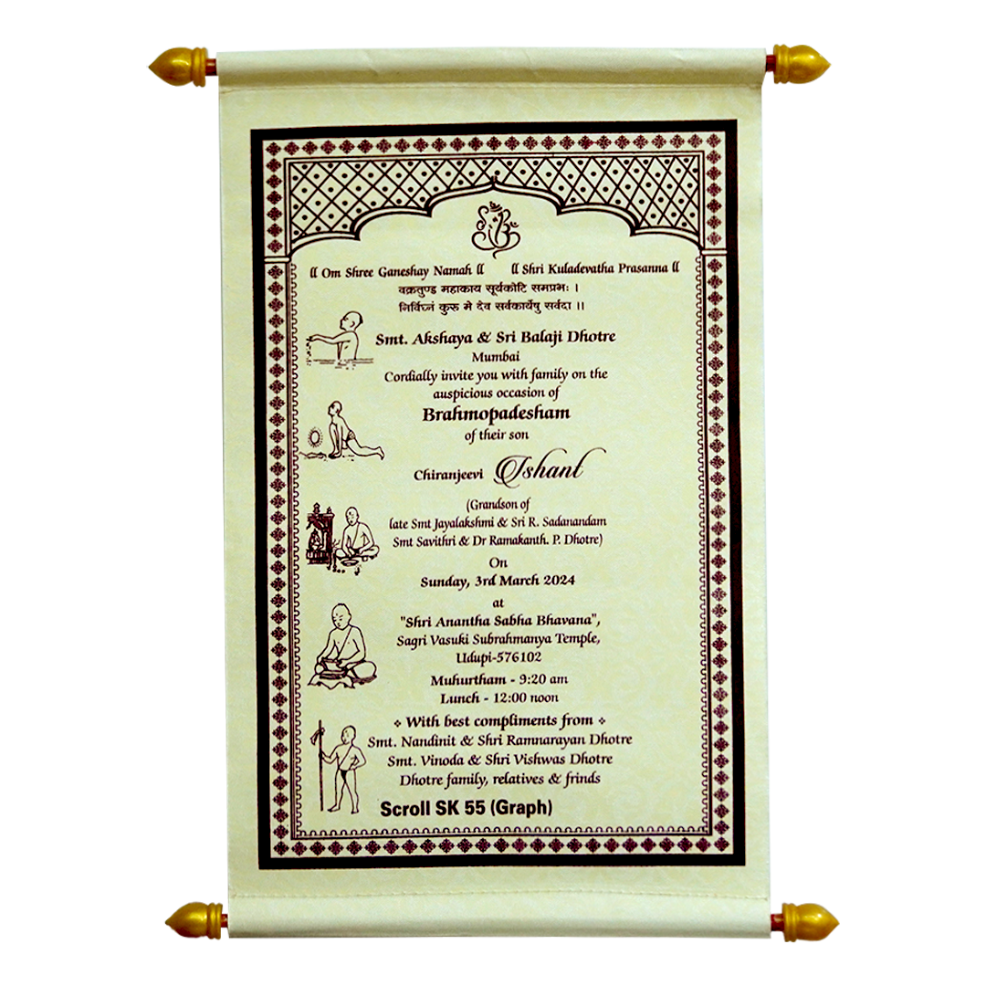 Dull White Satin Scroll Card-King of Cards