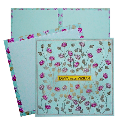 Mint Lotus Wedding Card-King of Cards