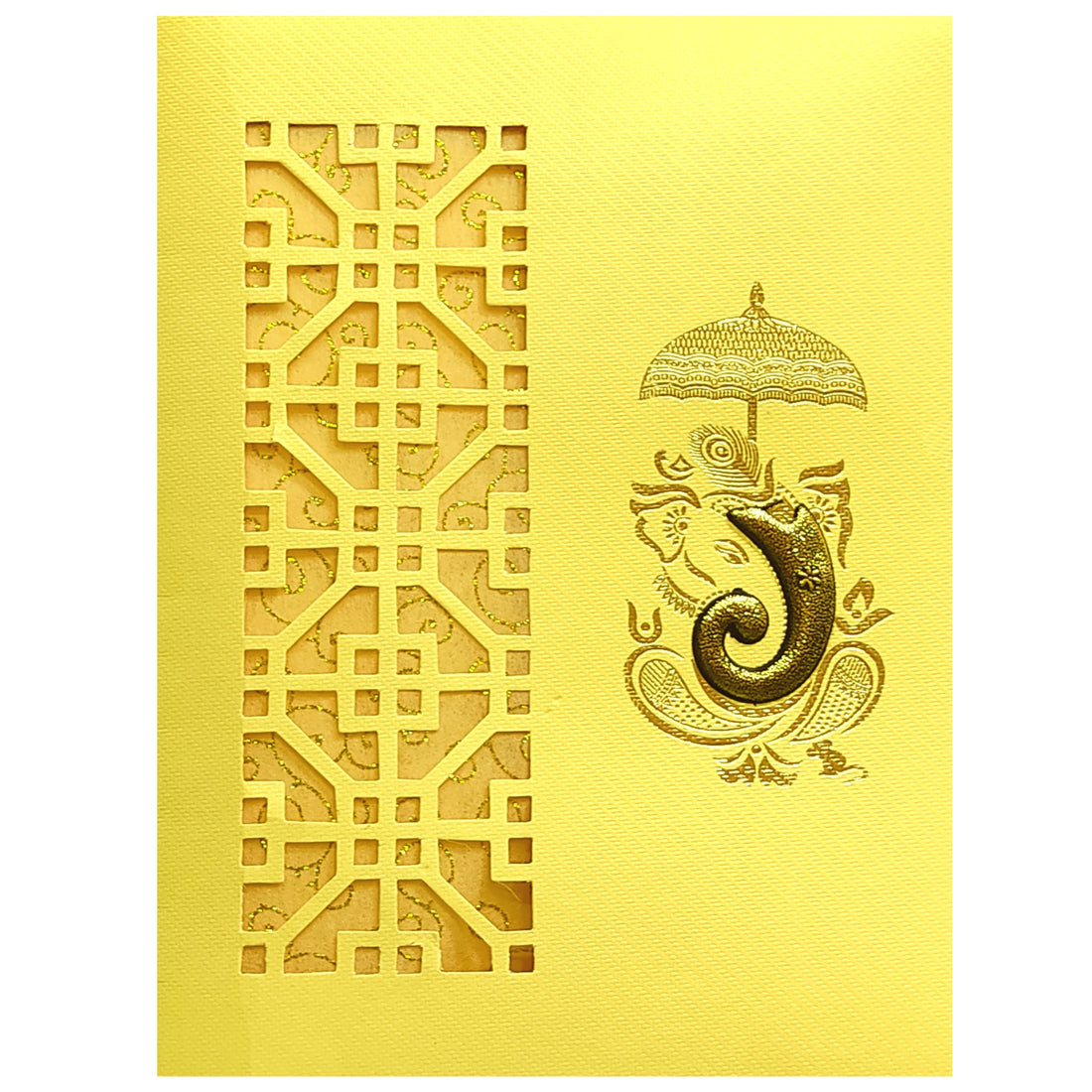 Gold Laser Cut Ganesha Invitation Card-KNKT5019