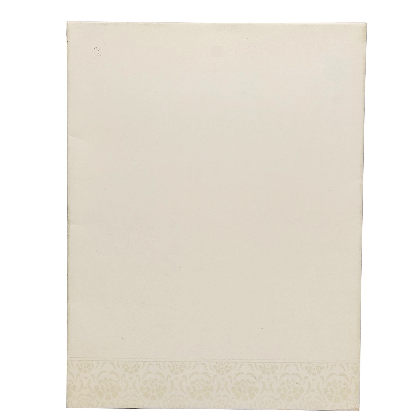 White Metallic Royal Embossed Floral Wedding Card-KNK3051W