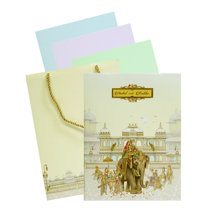 Cream Yellow Royal Wedding Box Card-King of Cards