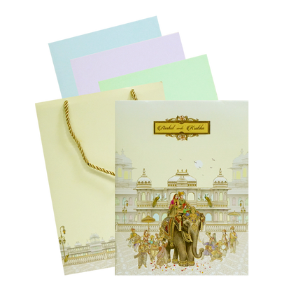 Cream Yellow Royal Wedding Box Card-King of Cards